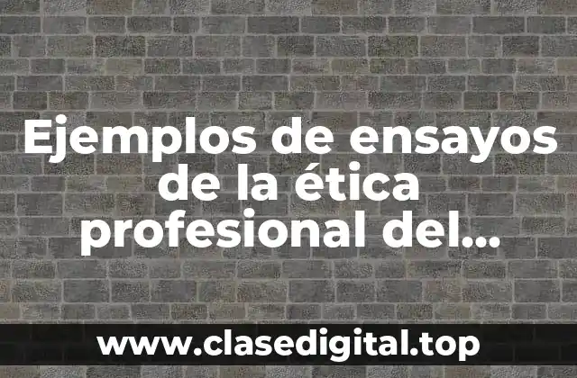 Ejemplos de ensayos de la ética profesional del trabajo social
