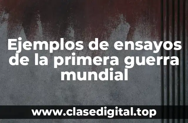 Ejemplos de ensayos de la primera guerra mundial
