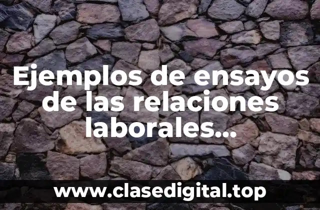 Ejemplos de ensayos de las relaciones laborales individuales en México