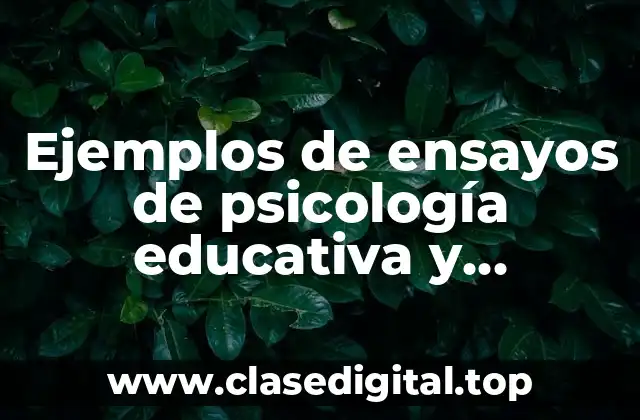 Ejemplos de ensayos de psicología educativa y motivación