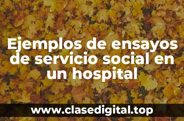 Ejemplos de ensayos de servicio social en un hospital