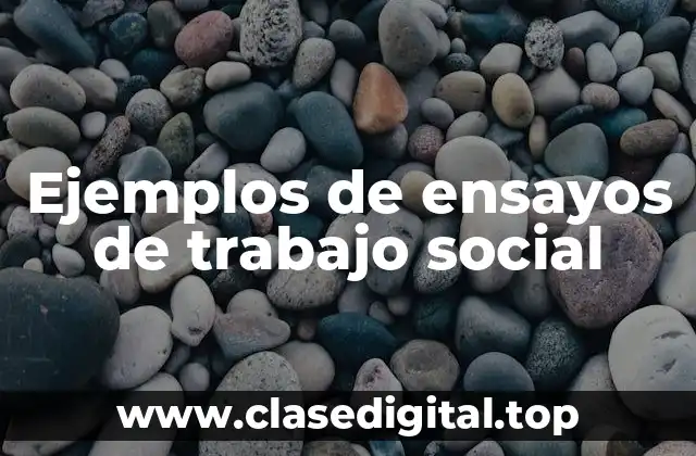 Ejemplos de ensayos de trabajo social