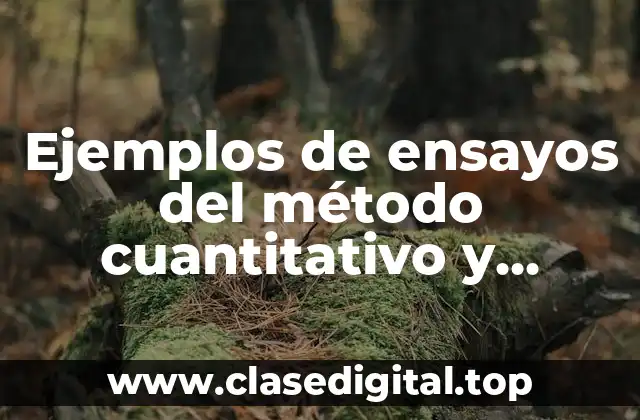 Ejemplos de ensayos del método cuantitativo y cualitativo