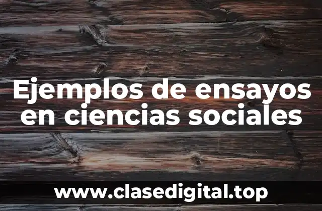 Ejemplos de ensayos en ciencias sociales