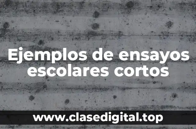 Ejemplos de ensayos escolares cortos