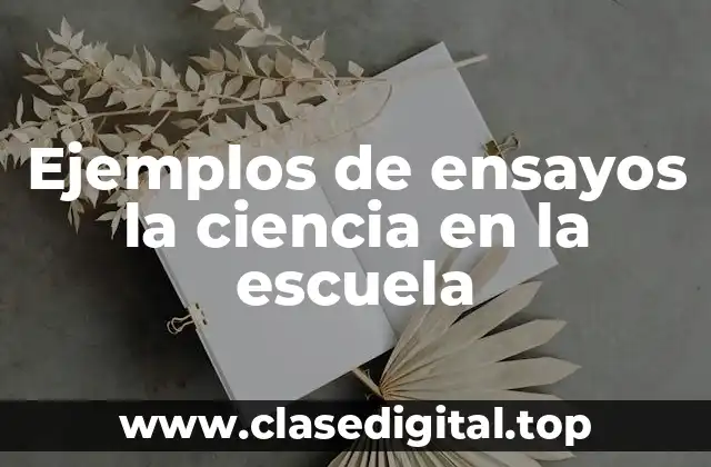Ejemplos de ensayos la ciencia en la escuela