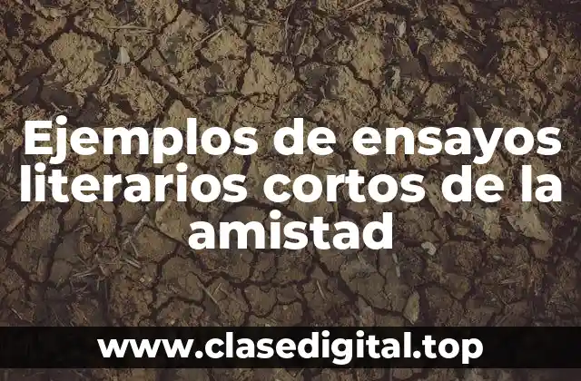 Ejemplos de ensayos literarios cortos de la amistad