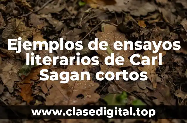 Ejemplos de ensayos literarios de Carl Sagan cortos