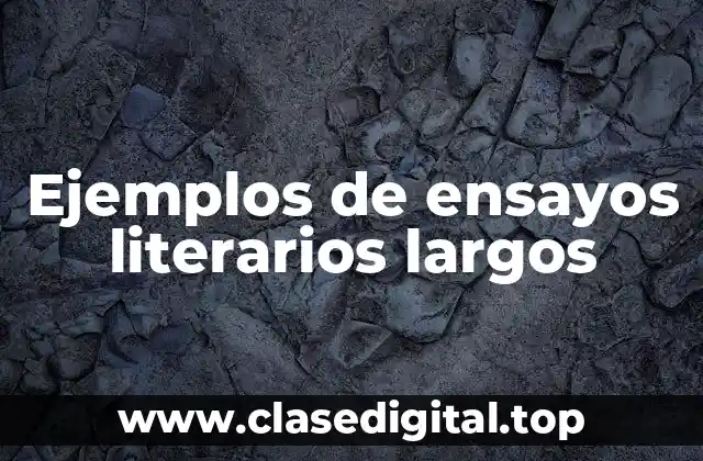 Ejemplos de ensayos literarios largos