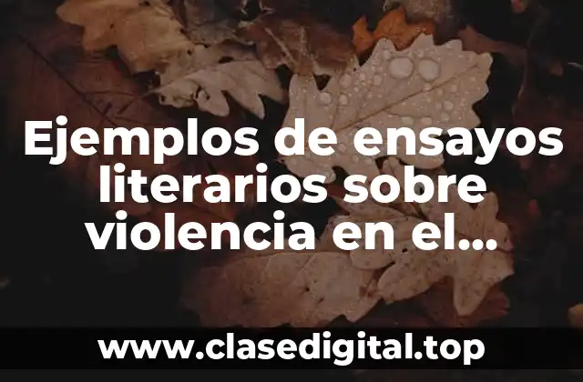 Ejemplos de ensayos literarios sobre violencia en el noviazgo