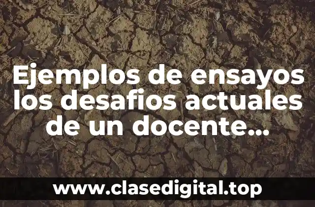 Ejemplos de ensayos los desafios actuales de un docente virtual