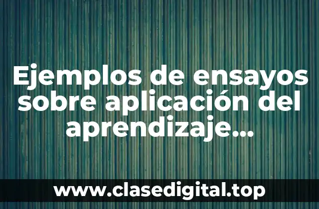 Ejemplos de ensayos sobre aplicación del aprendizaje significativo