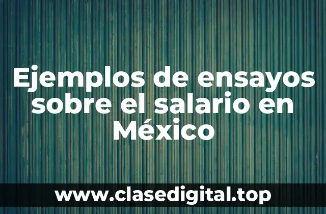 Ejemplos de ensayos sobre el salario en México