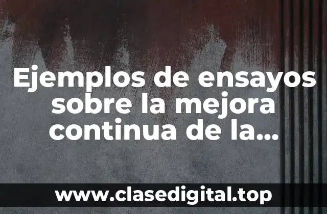 Ejemplos de ensayos sobre la mejora continua de la educación