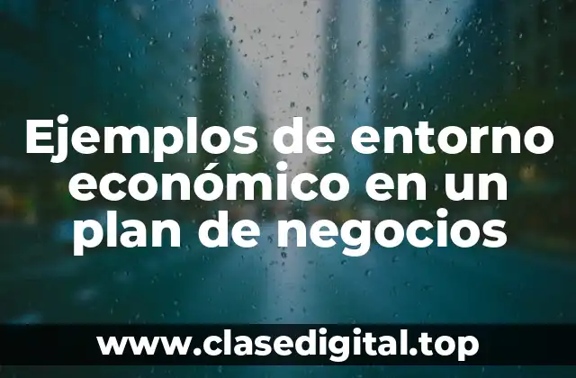 Ejemplos de entorno económico en un plan de negocios