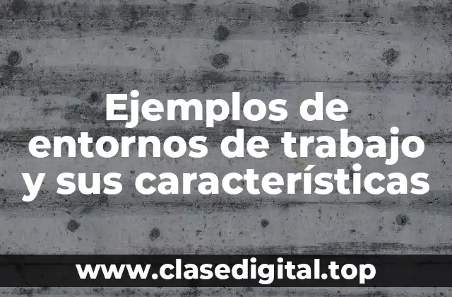 Ejemplos de entornos de trabajo y sus características