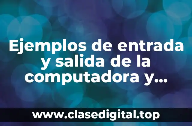 Ejemplos de entrada y salida de la computadora y Significado