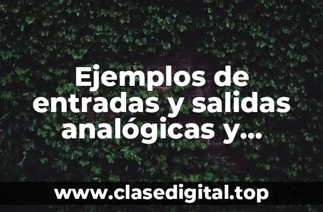 Ejemplos de entradas y salidas analógicas y digitales