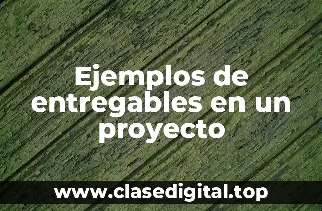 Ejemplos de entregables en un proyecto