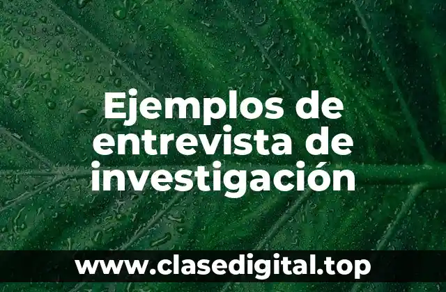 Ejemplos de entrevista de investigación