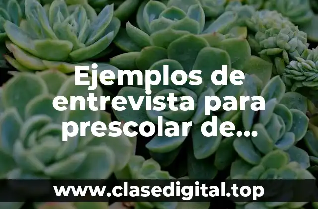 Ejemplos de entrevista para prescolar de lenguaje y auditivos