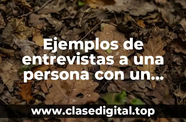 Ejemplos de entrevistas a una persona con un servicio y Significado