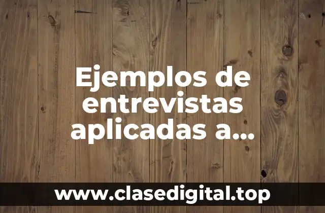 Ejemplos de entrevistas aplicadas a instituciones de cultura