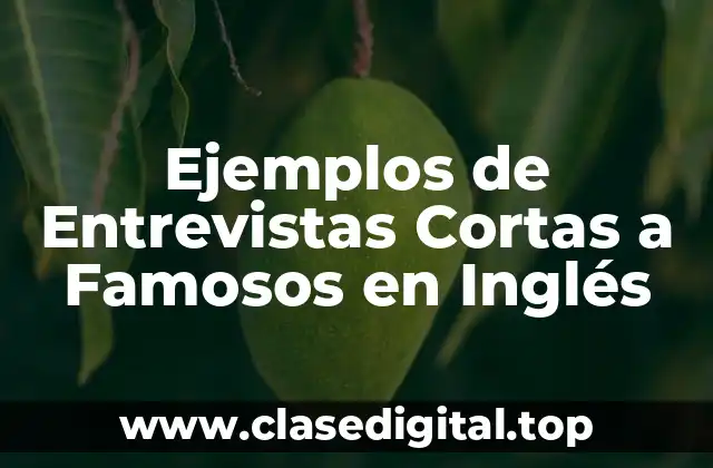 Ejemplos de Entrevistas Cortas a Famosos en Inglés