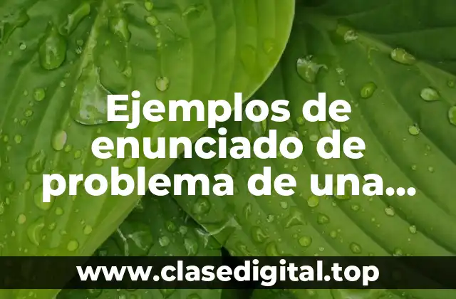 Ejemplos de enunciado de problema de una base de datos