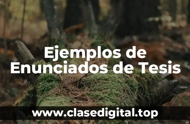 Ejemplos de Enunciados de Tesis