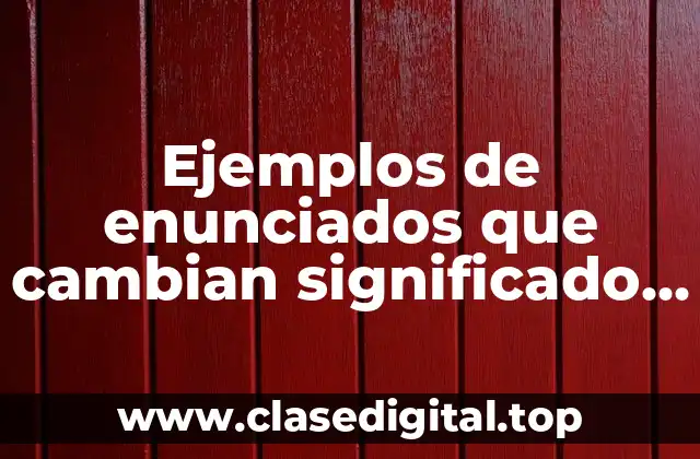 Ejemplos de enunciados que cambian significado al cambiar el sustantivo