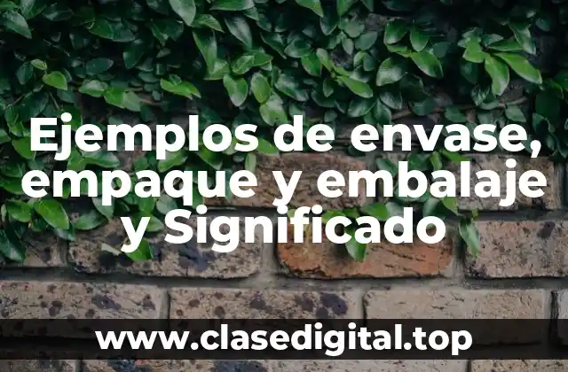 Ejemplos de envase, empaque y embalaje y Significado