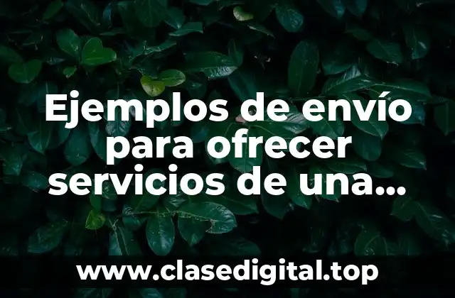 Ejemplos de envío para ofrecer servicios de una empresa