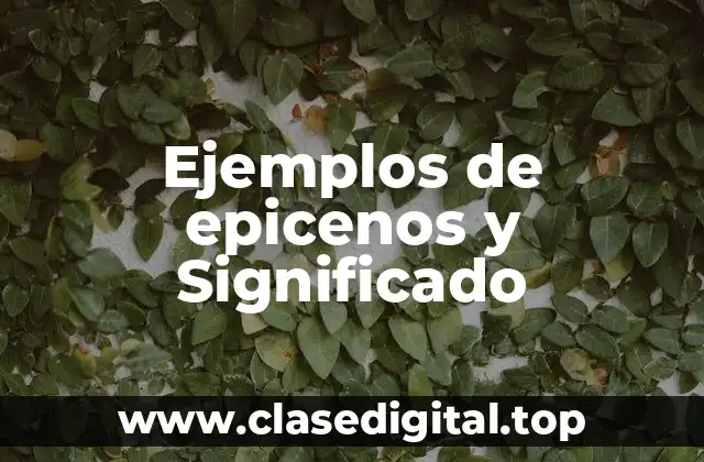 Ejemplos de epicenos y Significado