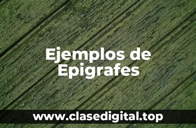 Ejemplos de Epigrafes