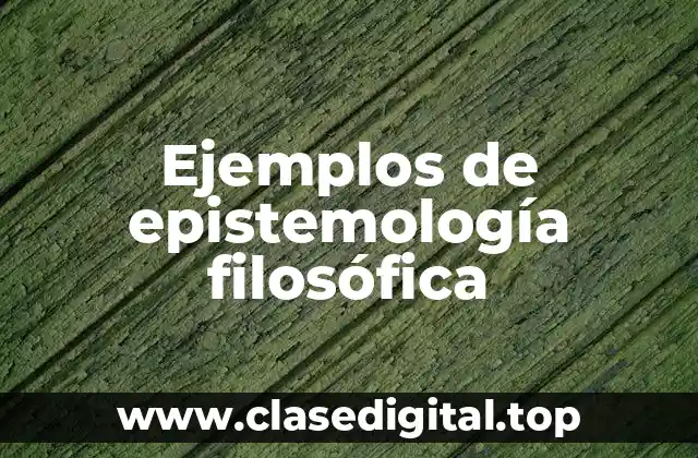 Ejemplos de epistemología filosófica