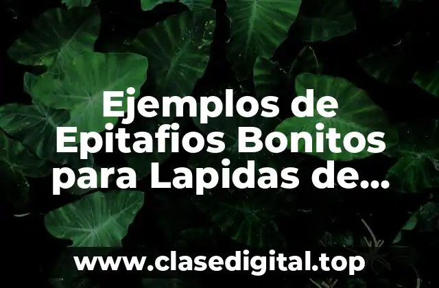 Ejemplos de Epitafios Bonitos para Lapidas de Tumbas