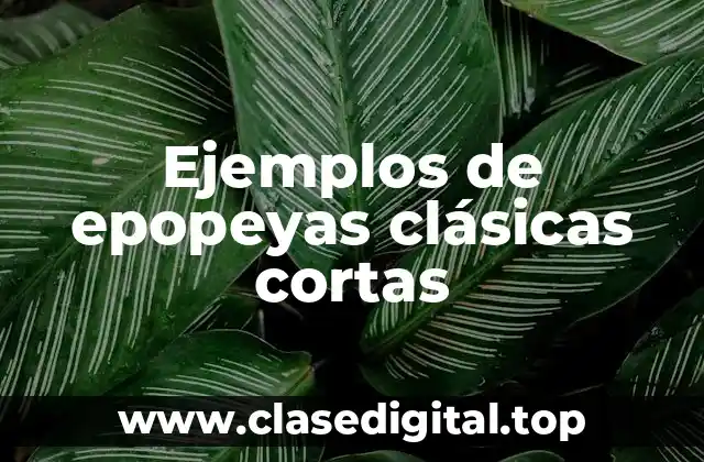 Ejemplos de epopeyas clásicas cortas