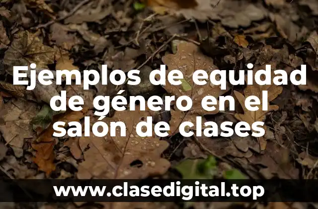 Ejemplos de equidad de género en el salón de clases
