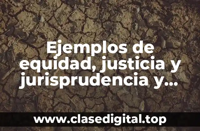 Ejemplos de equidad, justicia y jurisprudencia y Significado