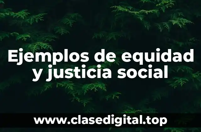 Ejemplos de equidad y justicia social