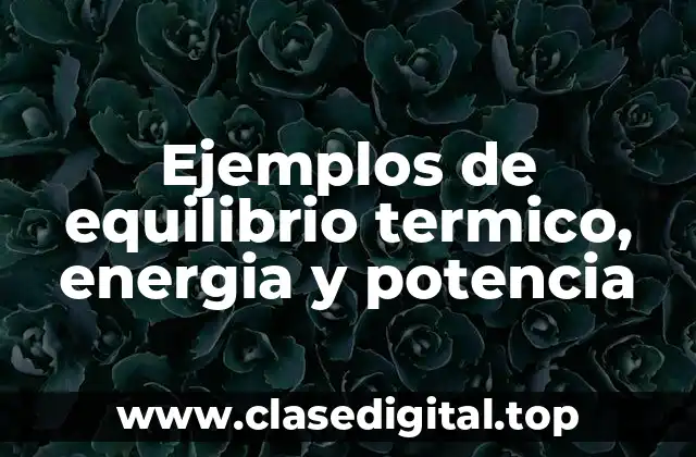 Ejemplos de equilibrio térmico, energía y potencia