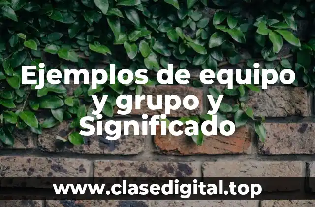 Ejemplos de equipo