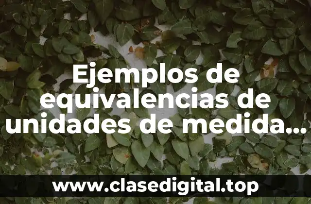 Ejemplos de equivalencias de unidades de medida termodinámica