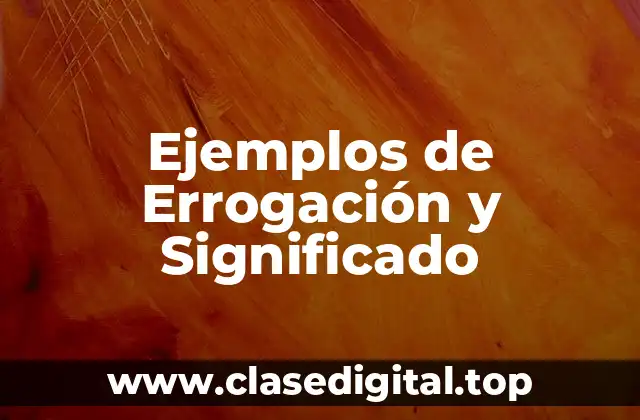 Ejemplos de Errogación y Significado