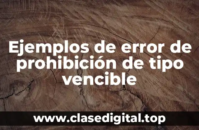 Ejemplos de error de prohibición de tipo vencible