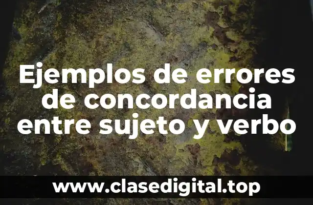 Ejemplos de errores de concordancia entre sujeto y verbo