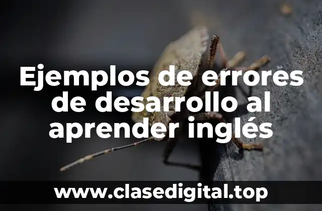 Ejemplos de errores de desarrollo al aprender inglés