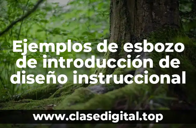 Ejemplos de esbozo de introducción de diseño instruccional