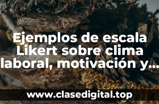 Ejemplos de escala Likert sobre clima laboral, motivación y comunicación